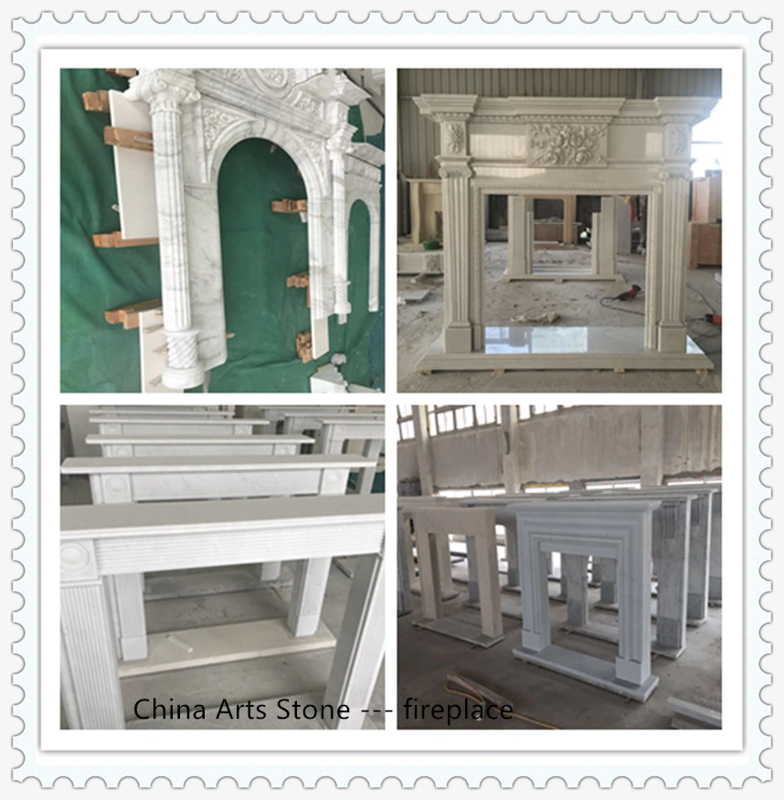 Wholesale White/Black Jade Stone Marble Fireplace for House Decoration