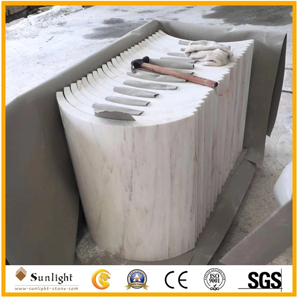 Natural Stone Carving Marble Granite Roman Columns, Solid/Hollow Beige/White Marble Columns