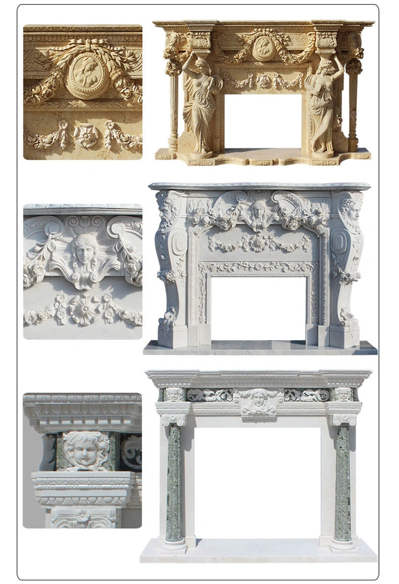 Professional Manufacturer Home Decor Natural Marble Stone Fireplace