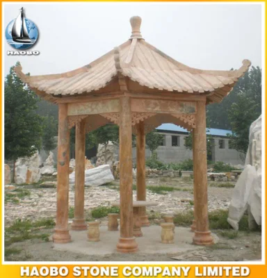 Gazebo de jardin en granit asiatique