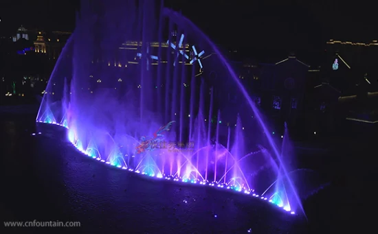 Fontaine extérieure en pierre, fournisseur de jardin, grande piscine, eau dansante, moules musicaux, fontaines avec lumières RVB